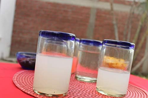Fiesta Brands Mexican Blue Rimmed Drinking Glasses
