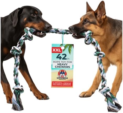 Pacific Pups Products Giant Dog Rope Toy, 42 Inch Tug of War Rope, Green