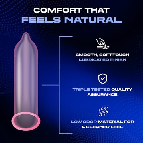 Crown Condoms, 50 Count | Lubricated, Latex, Silkier, Thinner and Stronger
