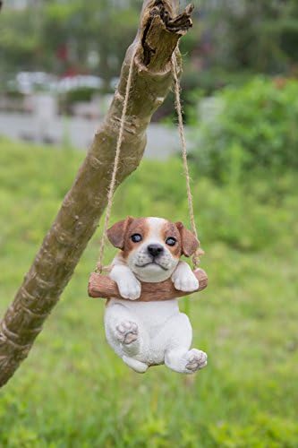 Hi-Line Gift Ltd, Hanging Pet Pals Jack Russell Terrier Puppy, 5-inch Height, Indoor Outdoor Statue Figurine