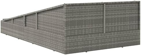 vidaXL Patio Bed Gray 43.3"x78.7" Poly Rattan