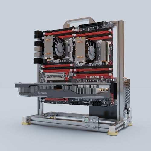DIY Open Frame PC Chassis, Aluminum Computer Case, Supports ITX Motherboard, Excellent Cooling, Type-C Support