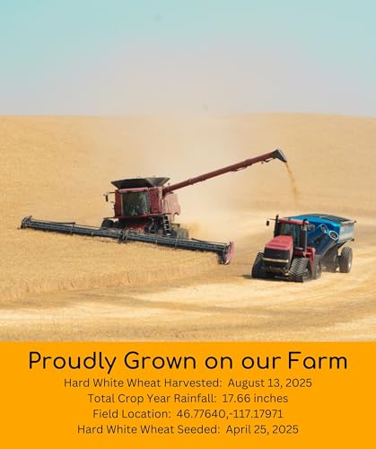 Palouse Brand Certified Glyphosate Residue Free Bread Flour | 3 LBS | Whole Grain | Stone Ground | Non-GMO | 100% Non-Irradiated | Kosher | USA Grown | Field Traced | Resealable Bag