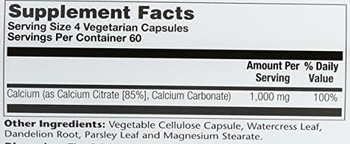 Solaray Calcium Citrate, 240 Caps, 0.75 Bottle