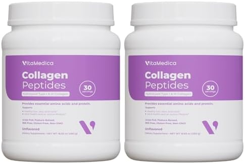 VitaMedica Collagen Peptides Powder, Hydrolyzed Types I & III, 30 Servings
