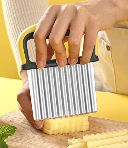 Crinkle Cutter, French Fry Cutter for Potatoes, Upgraded Stainless Steel Blade