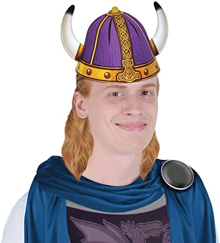 Beistle 4piece Reversible Paper Viking Helmets for Medieval Theme Party Supplies