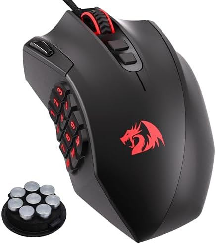 Redragon M921 Wired RGB MMO Gaming Mouse 12400 DPI Remapping Keys | Stable Lag-Free Connection, Smooth Precise Tracking, Custom Macro Keybinds
