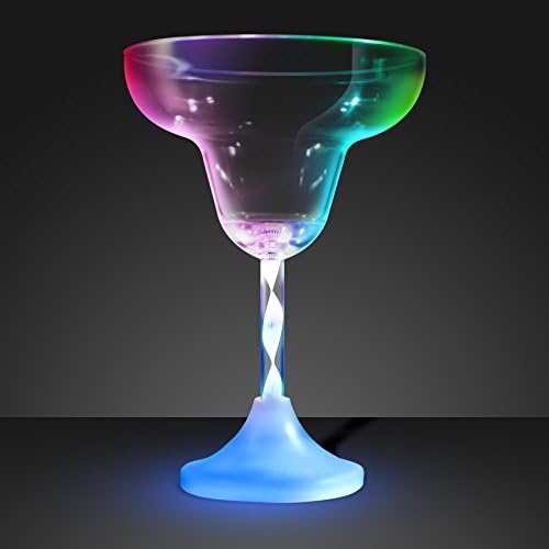 FlashingBlinkyLights Light Up Margarita Glasses with Color Changing LED Lights (Set of 4)