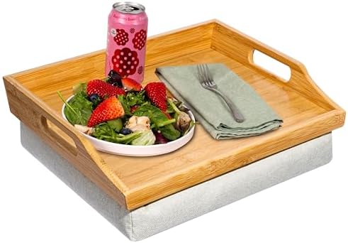 ROSSIE HOME Wood Lap Tray – Natural Acacia, Fits 15.6” Laptops