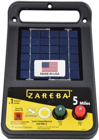 Zareba Solar Electric Fence Charger, 5 Mile Range Low Impedance Energizer