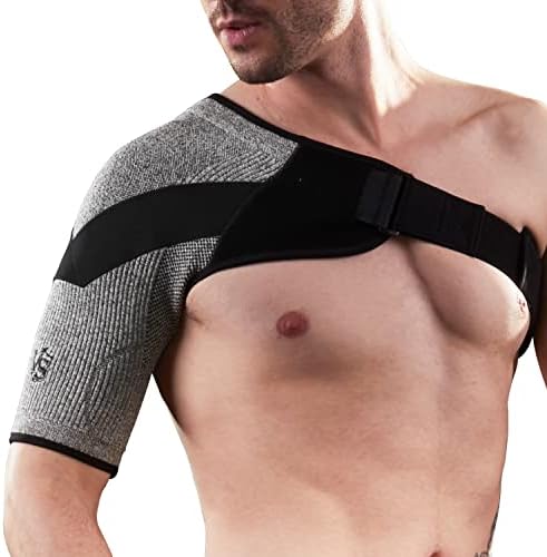 Vital Salveo Shoulder Brace Compression Sleeve Wrap with Support and Stability Breathable for Shoulder Pain Dislocated Rotator Cuff Tendinitis (1PC)