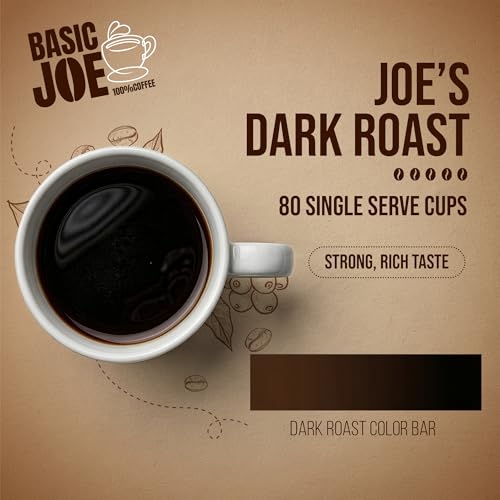 Basic Joe Coffee Pods, Medium Roast, 80 Count K-Cup, 100% Arabica