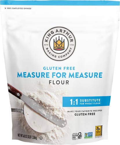 King Arthur Measure for Measure Gluten-Free Flour: All-Purpose 1:1 Substitute for Wheat Flour, Non-GMO, Kosher Certified, 3 lbs Bag for Baking Cookies, Cakes, Muffins