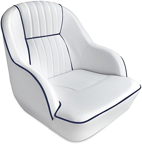 Leader Accessories Pontoon Captains Bucket Seat Boat Seat Boat Chair | Boat Chair with Armrest Ergonomic Design Compression Foam Padding Injection Molded Plastic Frame