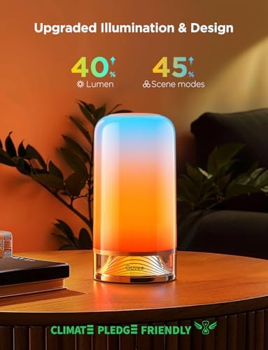 Govee RGBIC Smart Table Lamp 2, Touch Bedside Small Table Lamp (Corded) | LED Desk Lamp Compatible with SmartThings, Matter, Alexa
