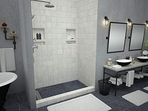 Tile Redi RT3460L-PVC-SQBN Shower Pan, 60" x 34" | Left Drain, Single Curb, 2" PVC Drain Included, Grate Included