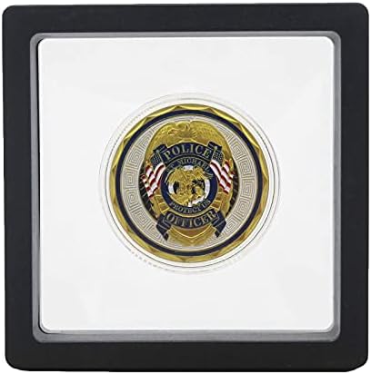 Challenge Coins Display Stand, Medallion Jewelry Specimen Holder, Military Medal Clear Floating Frame Case Box, 3.5"x3.5"x0.8"