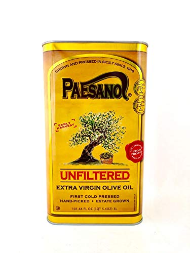 Paesanol Extra Virgin Olive Oil, Unfiltered, 33.8 Fl Oz (1L) | High Polyphenol, Premium First Cold Pressed, Hand Picked, Early Harvest in Sicily, Award Winning Italian EVOO
