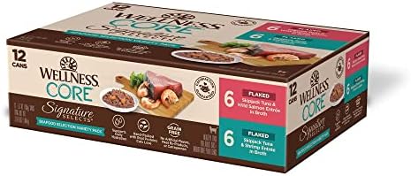 Wellness CORE Signature Selects Variety Pack Adult Canned Wet Cat Food, Natural, Protein Rich, Grain Free, Poultry Recipes, 2.8 oz, Pack of 8 Cans