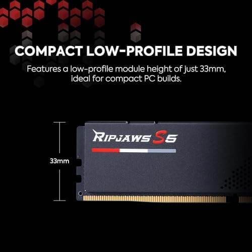 G.SKILL Ripjaws S5 Series DDR5 RAM (Intel XMP 3.0) 128GB (2x64GB) 6000MT/s CL34-44-44-96 1.35V Desktop Computer Memory U-DIMM - Matte Black