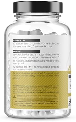 Anabolic Warfare Anabolic Pump – Arachidonic Acid Muscle Builder for Men – Stimulant-Free Pump & Muscle Growth Support Capsules with Uva Ursi