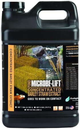Microbe-Lift Concentrated Barley Straw Extract Conditioner for Ponds – 1 Gallon – Safe for Koi Fish, Plants & Decorations – Natural Pond Conditioner, Cost-Efficient & Organic Solution