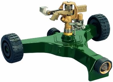 Orbit 56186N Lawn and Garden 1/2-Inch Brass Impact Sprinkler with Metal Wheel Base