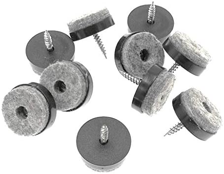 40pcs Screw-on Furniture Felt Pad Chair Glide Slider Hardwood Floor Protector for Wooden Leg Feet of Chair Table Furniture(Φ20mm or 0.8";Brown)