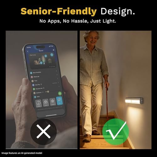 lexall 6 Pack Battery Powered Motion Sensor Lights Indoor, Closet Lights