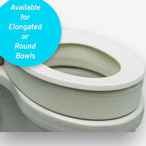 Essential Medical Supply Toilet Seat Riser for Elongated Bowl with 3.5" Rise - 19 x 14 x 3.5 Inch, Elevating and Raising Toilet Seat for Seniors