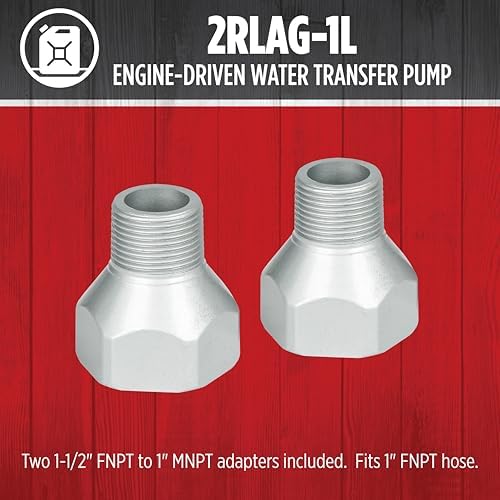 Red Lion 2RLAG-1L 60 GPM Gas Powered Water Transfer Pump, 79' Max. Head