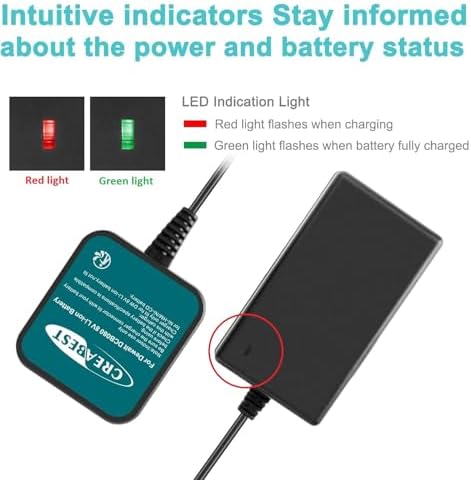 Creabest 8V Li-ion Battery Charger Compatible with Dewalt DCB080 DW4390 | DCF680N1 DCF680N2 DCF680G2 (Not for Ni-Mh/Ni-Cd Batteries)