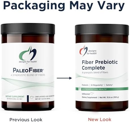 Designs for Health Fiber Prebiotic Complete - 12 Digestive Fiber Blend Powder Supplement w/Psyllium Husk, Flax + Apple Pectin - Prebiotic Gut Support