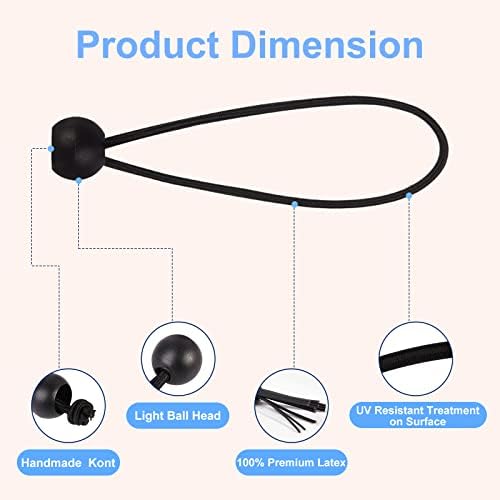 30PCS of 3 Sizes Ball Bungee Cords, 6, 9, 11 Inch Tarp Canopy Bungee Balls, Heavy Duty Tie Down Cord for Shelter, Gazebo, Camping, Tent, Cargo