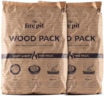 TIKI Wood Pellet Pack – 4-Pack Wood Pellets for Smokeless Fire Pits, Easy-to-Use Fire Pit Fuel for Outdoor Heating & Camping