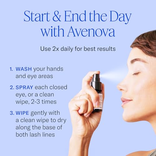 Avenova Eyelid Spray Cleanser for Lid & Lash, 20 ml Bottle | Gentle Everyday Pure Hypochlorous Acid Spray for Eye Irritation