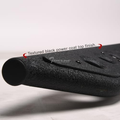 7422444121142 Compatible with 2019-2026 Dodge Ram 1500 New Body Crew Cab Textured Black Round Pattern Rock Slider Rocker Style Side Step Rail Nerf