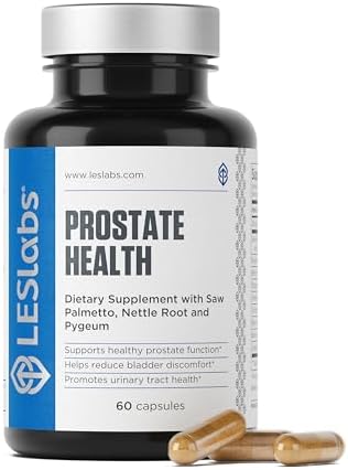 LES Labs Prostate Health – Prostate Support, Urinary Tract Health, Fewer Bathroom Visits & Improved Sleep – Saw Palmetto, Pygeum