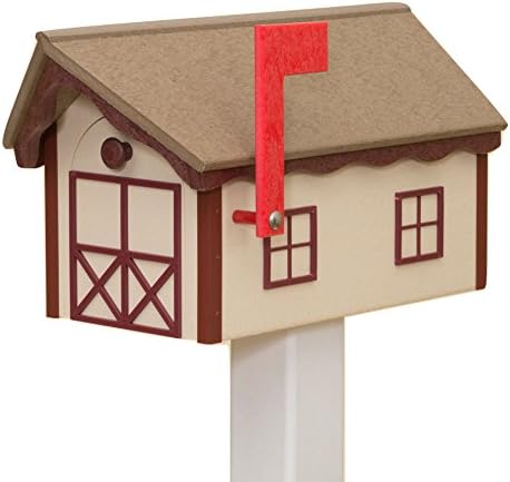 Recycled Poly Plastic Barn Mailbox USA Handmade (Weatherwood)