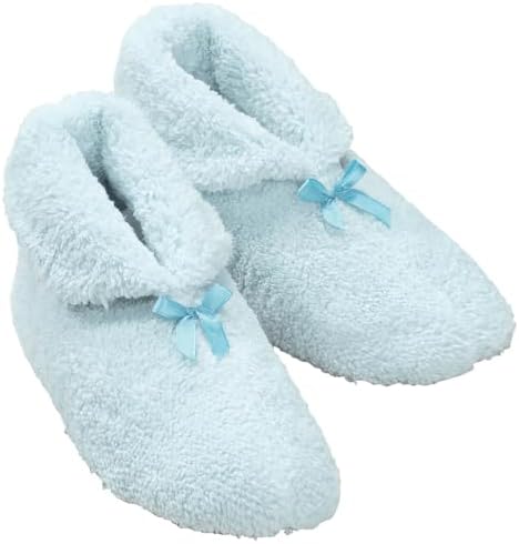 Women's Plush Chenille Slippers, Large, Blue