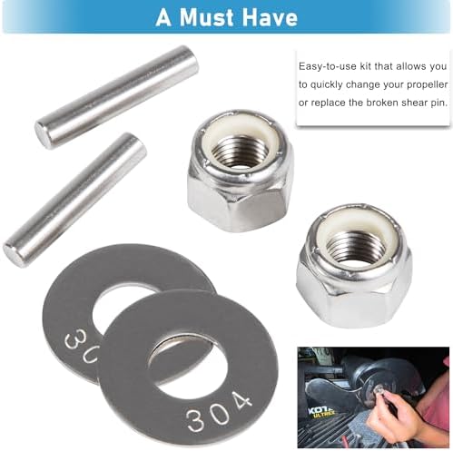 Prop Nut Kit E MKP-34 For Minn Kota Shear Pin Compatible with Minn Kota Trolling Motor MKP-33 Weedless Wedge 2 Props Including Prop Nuts & Washers