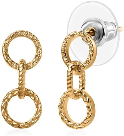 Shop LC Earrings in 18K Vermeil Yellow Over Sterling Silver 2.35 Grams