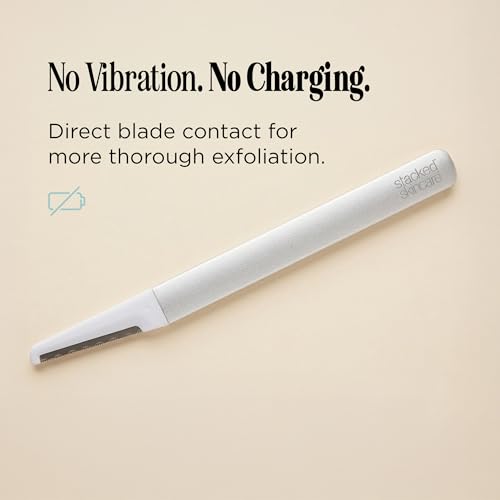 Professional-Grade Dermaplaning Tool – Precision Exfoliation, Removes Peach Fuzz & Dead Skin, Aluminum Handle, Refillable Blades