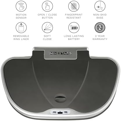 Ninestars DZT-70-R3 Motion Sensor Trash Can, Extra Large, Silver