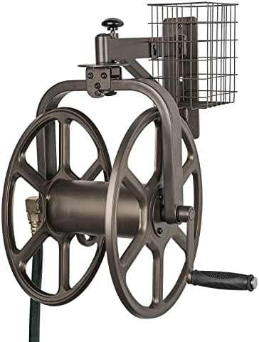Liberty Garden 710 Navigator Rotating Garden Hose Reel, Holds 125-Feet of 5/8-Inch Hose - Bronze
