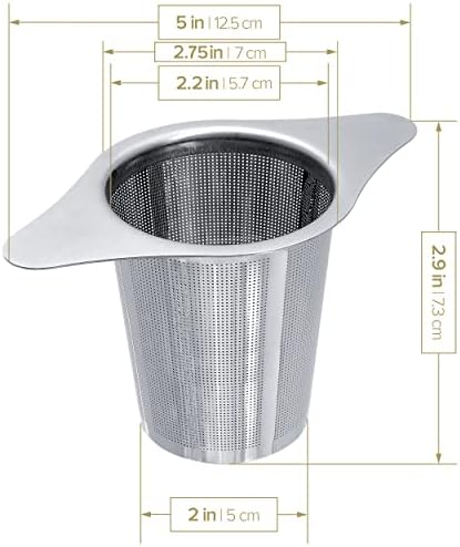 Teabloom Universal Loose Tea Infuser with Dual-Purpose Lid/Dish – Fits Cups, Mugs, Teapots – Tea Connoisseur's Choice – Steep Tea or Coffee