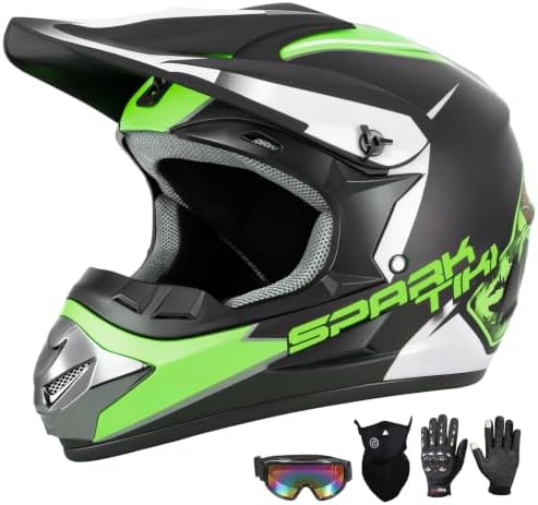 Youth Kids Dirt Bike Motocross Helmet DOT Approved Cool Tiki Graphic