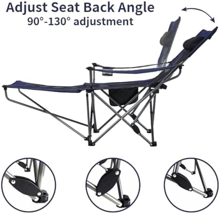 OUTDOOR LIVING SUNTIME Camping Folding Portable Mesh Chair with Removabel Footrest…