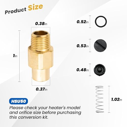 F260163 Fuel Conversion Kit Parts Compatible with Mr. Heater Big Maxx Heater | MHU50 MHU80 Unit Heaters, Converts Unit Heater from NG to LP Propane